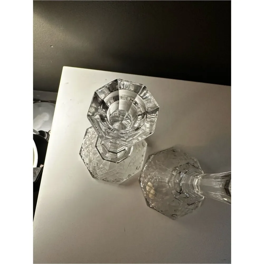 Vintage DePlomb Crystal Candlestick Pair.